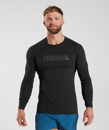 Pánské Long Sleeve Gymshark Apollo Černé | CZ 2623AHK